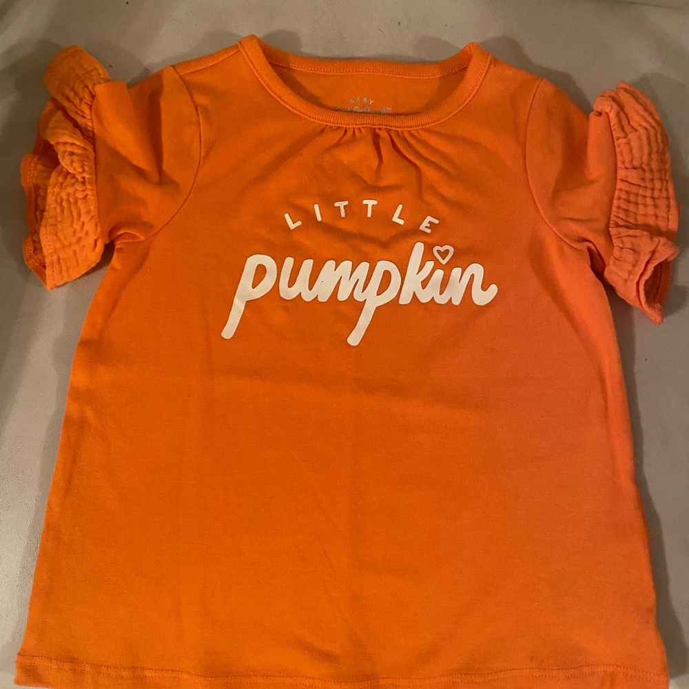 Cat & Jack Orange and White Short Sleeve Tee